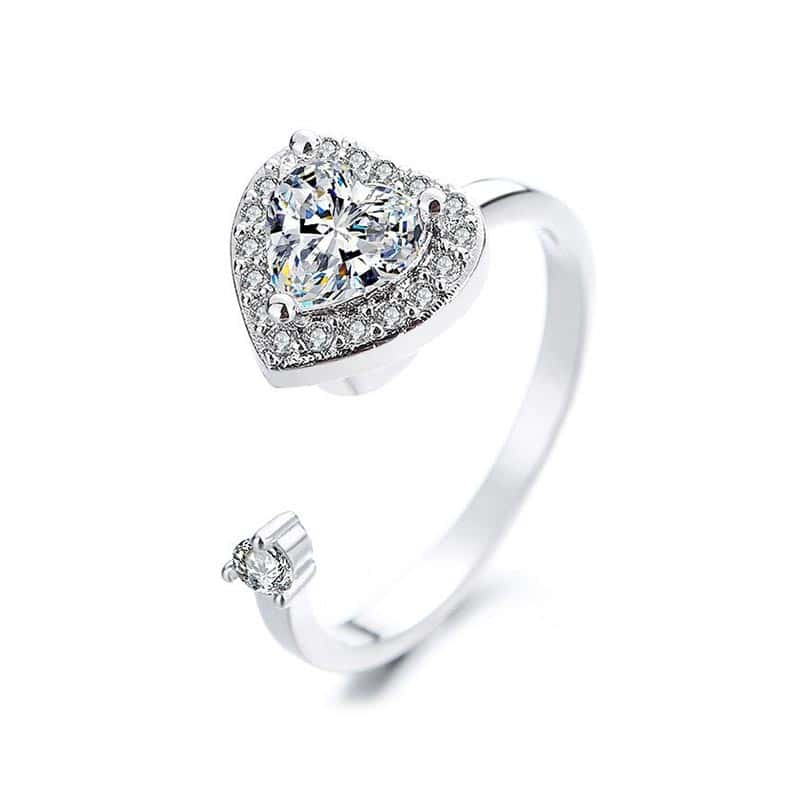 Angst Ring <Br>Diamant Hjerte