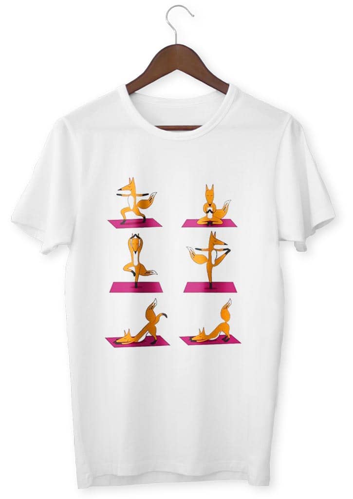 T-Shirt Zen <Br> Ræv Yoga Kropsholdning
