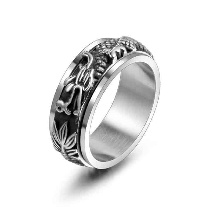 Anti-Stress Ring <Br>Dragon (Sølv)