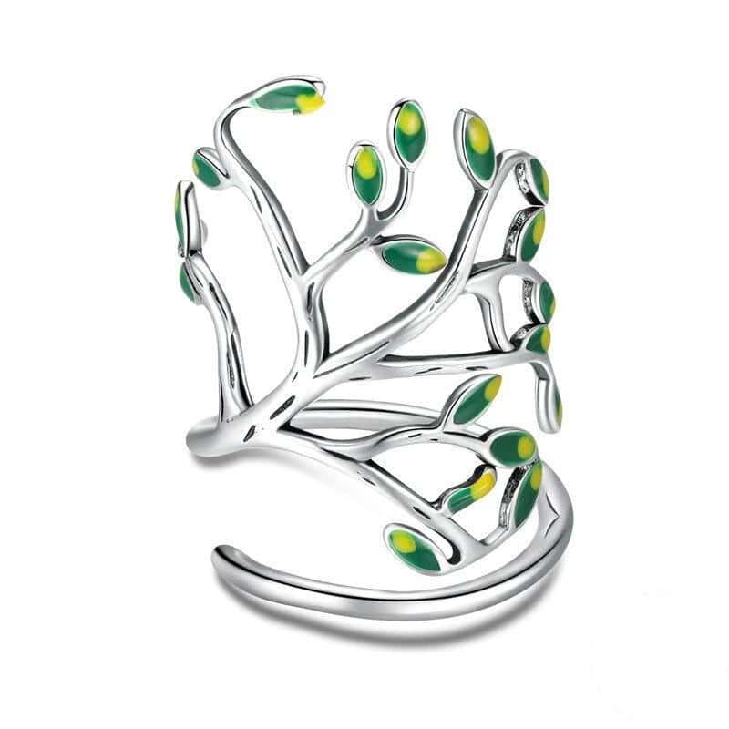 Anti-Stress Ring <Br>Justerbar Livstræ (Sølv)