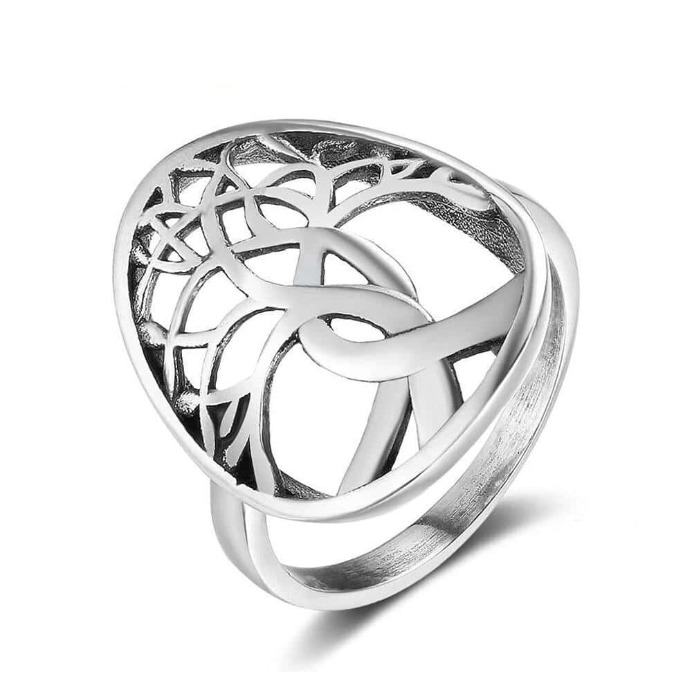 Anti-Stress Ring <Br> Livets Træ (Massivt Sølv)