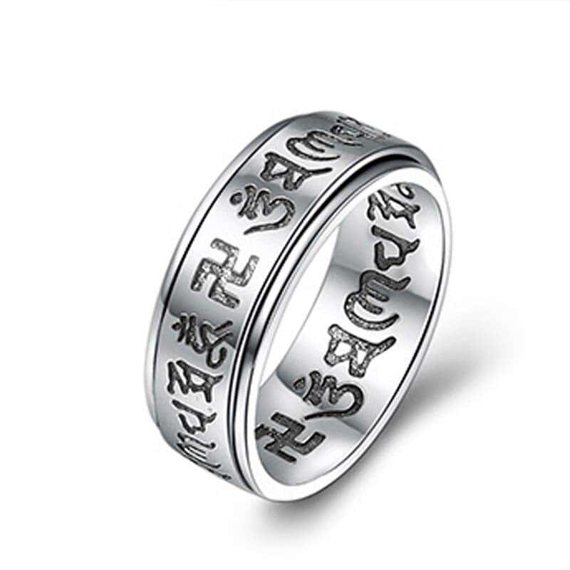 Anti-Stress Ring <Br>Tibetansk Drejering (Sølv)