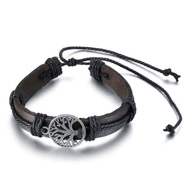 Anti-Stress Armbånd <Br>Livets Træ I Læder