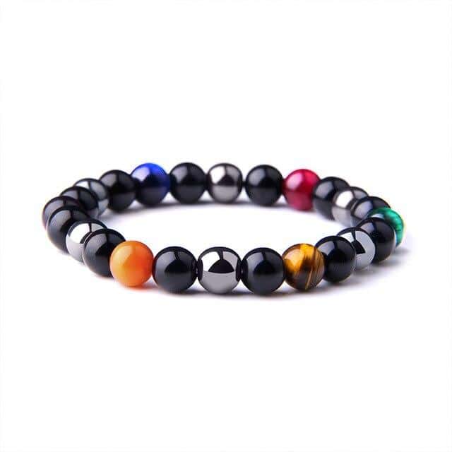 Anti-Stress Armbånd <Br>I Tigerøje, Sort Obsidian Og Hæmatit