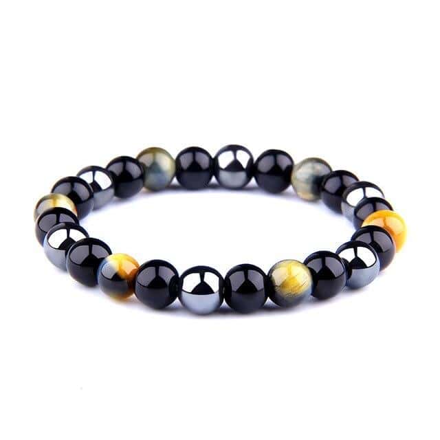 Antistress-Armbånd <Br>Hematit Og Brunt Tigerøje