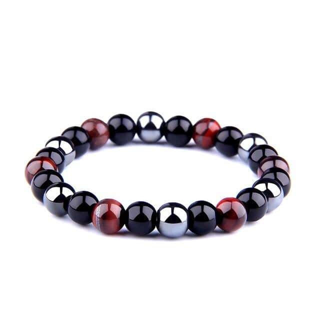 Antistress-Armbånd <Br>Hematit Og Rødt Tigerøje
