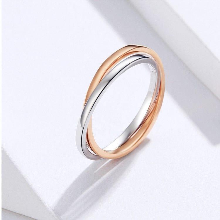 Anti-Stress Ring <Br>2 Krydsede Ringe (Sølv)