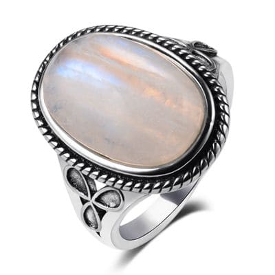 Zen Ring <Br>Sølv Månesten