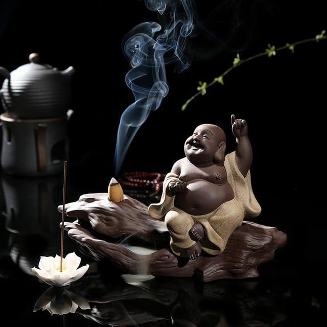 Røgelsesholder <Br>Grinende Buddha