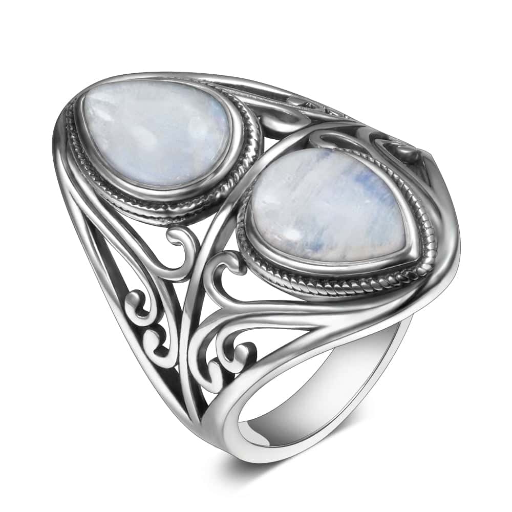 Zen Ring <Br>Sølv Månesten